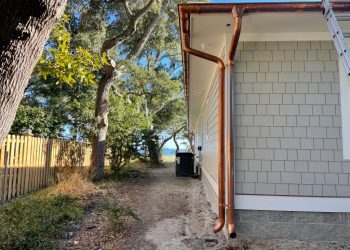 Copper Gutters in Wilmington, NC Half Round Gutters
